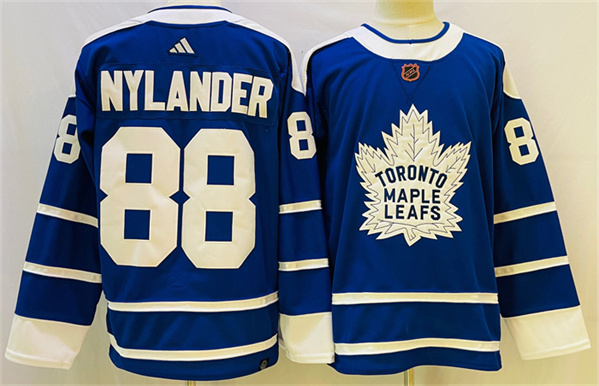 Men's Toronto Maple Leafs #88 William Nylander Blue 2022 Reverse Retro Stitched Jersey
