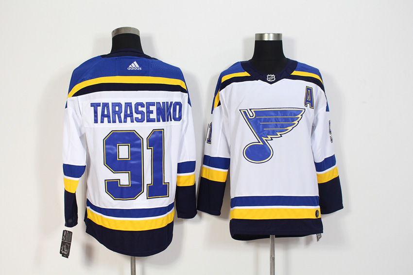 Men's Adidas St. Louis Blues #91 Vladimir Tarasenko White Stitched NHL Jersey