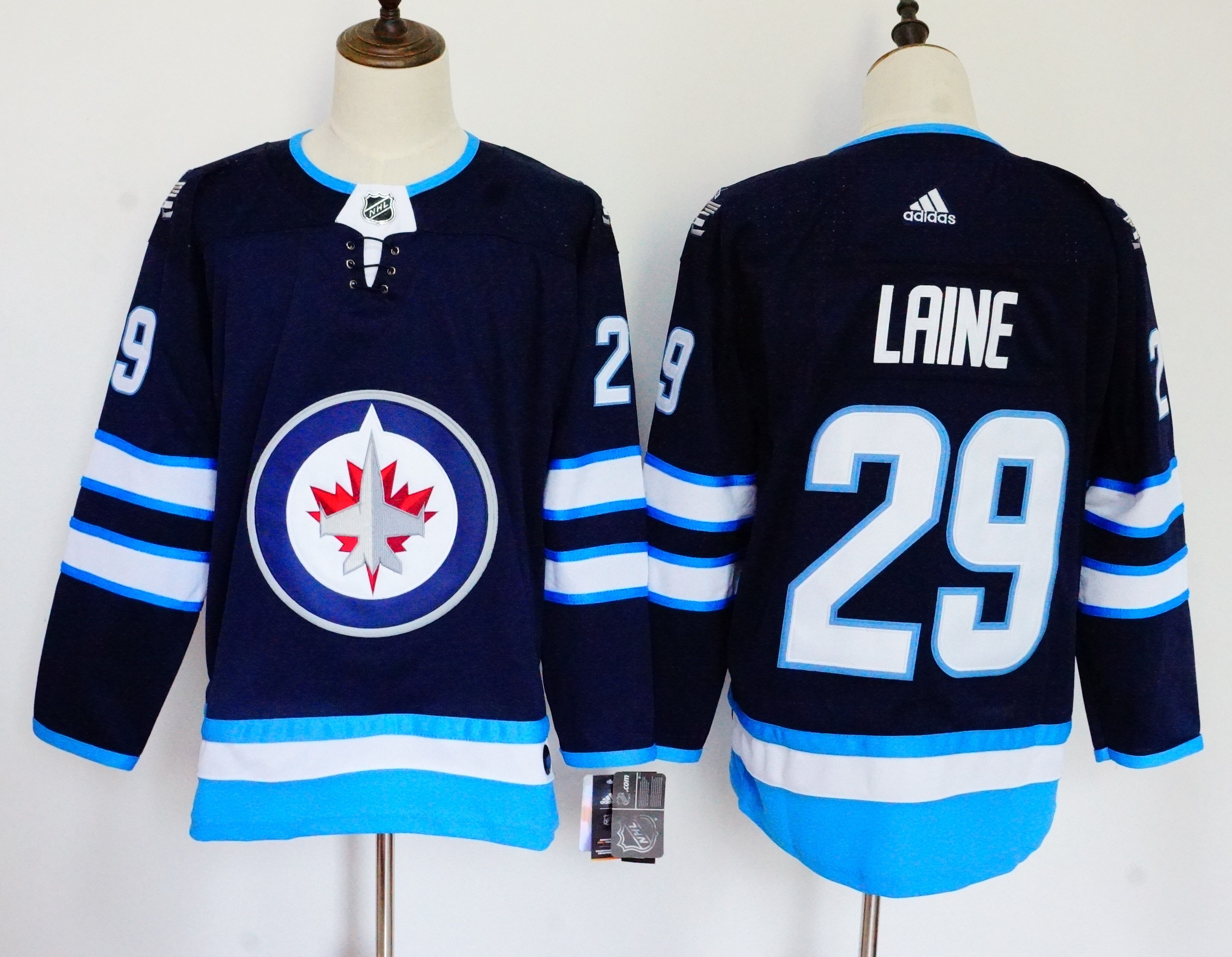 Men's Adidas Winnipeg Jets #29 Patrik Laine Navy Stitched NHL Jersey