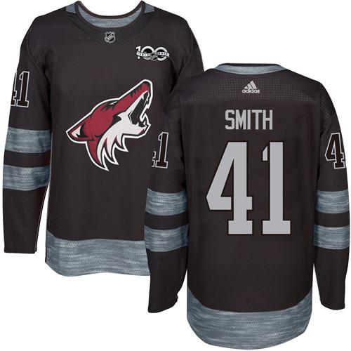 Coyotes #41 Mike Smith Black 1917-2017 100th Anniversary Stitched NHL Jersey