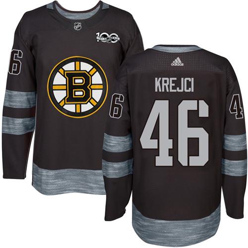 Bruins #46 David Krejci Black 1917-2017 100th Anniversary Stitched NHL Jersey