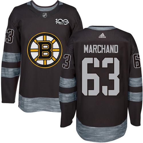 Bruins #63 Brad Marchand Black 1917-2017 100th Anniversary Stitched NHL Jersey