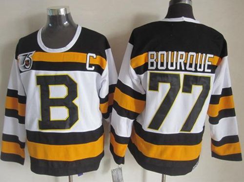 Bruins #77 Ray Bourque White CCM Throwback 75TH Stitched NHL Jersey