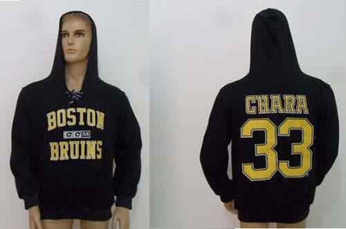 CCM Boston Bruins #33 Zdeno Chara Black Lace Up Hoodie