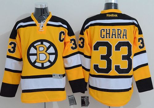 Bruins #33 Zdeno Chara Yellow Stitched NHL Jersey