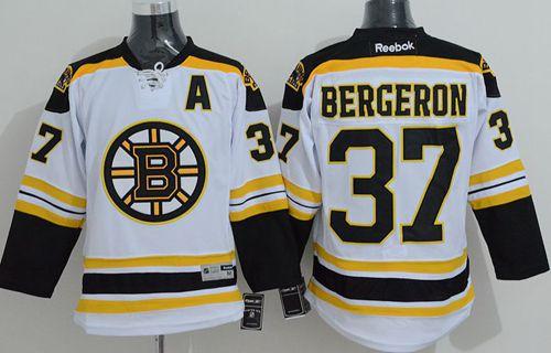 Bruins #37 Patrice Bergeron White Stitched NHL Jersey