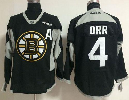 Bruins #4 Bobby Orr Black Practice Stitched NHL Jersey