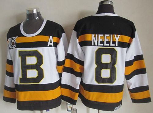 Bruins #8 Cam Neely White CCM Throwback 75TH Stitched NHL Jersey