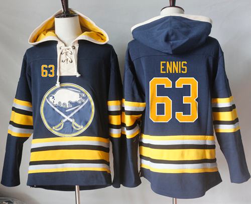 Sabres #63 Tyler Ennis Navy Blue Sawyer Hooded Sweatshirt Stitched NHL Jersey