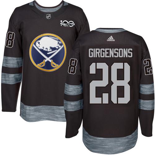 Sabres #28 Zemgus Girgensons Black 1917-2017 100th Anniversary Stitched NHL Jersey