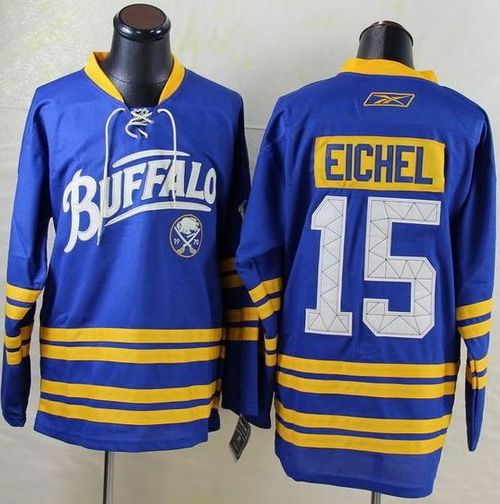 Sabres #15 Jack Eichel Light Blue New Third Stitched NHL Jersey