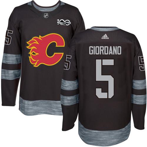 Flames #5 Mark Giordano Black 1917-2017 100th Anniversary Stitched NHL Jersey