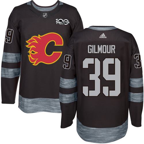 Flames #39 Doug Gilmour Black 1917-2017 100th Anniversary Stitched NHL Jersey