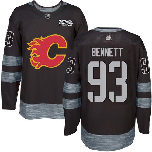 Flames #93 Sam Bennett Black 1917-2017 100th Anniversary Stitched NHL Jersey