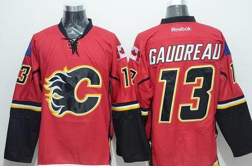 Flames #13 Johnny Gaudreau Red Stitched NHL Jersey
