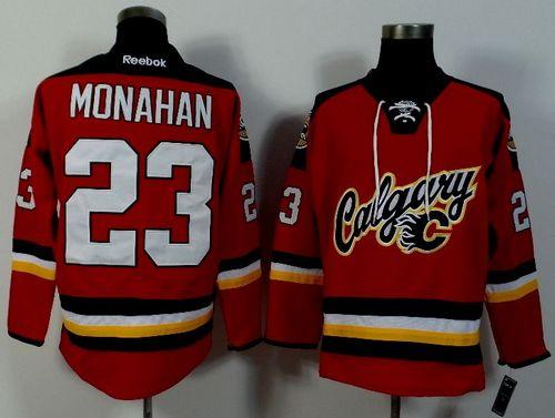 Flames #23 Sean Monahan Red Alternate Stitched NHL Jersey