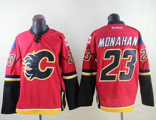 Flames #23 Sean Monahan Red Stitched NHL Jersey