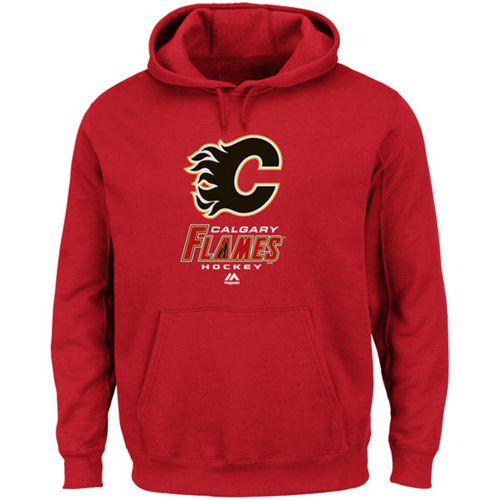 Calgary Flames Majestic Critical Victory VIII Fleece Hoodie Red