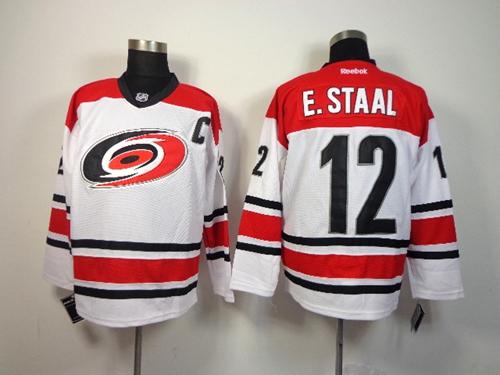 Hurricanes #12 Eric Staal White Stitched NHL Jersey