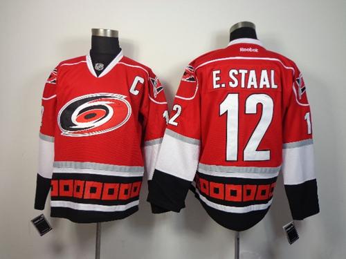 Hurricanes #12 Eric Staal Red Stitched NHL Jersey