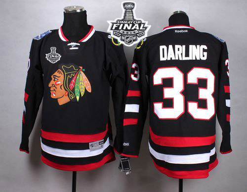 Blackhawks #33 Scott Darling Black 2015 Stanley Cup Stitched NHL Jersey