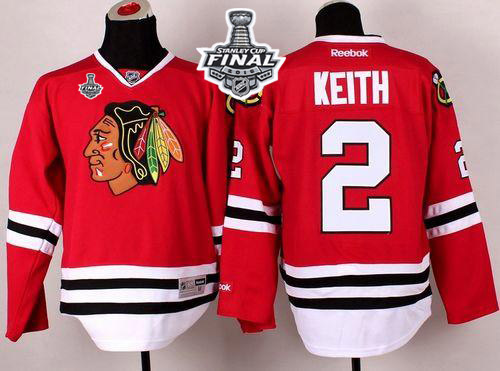 Blackhawks #2 Duncan Keith Red 2015 Stanley Cup Stitched NHL Jersey