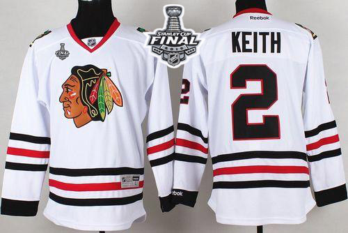 Blackhawks #2 Duncan Keith White 2015 Stanley Cup Stitched NHL Jersey