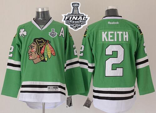 Blackhawks #2 Duncan Keith Green 2015 Stanley Cup Stitched NHL Jersey
