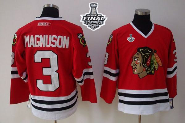 Blackhawks #3 Keith Magnuson Red 2015 Stanley Cup Stitched NHL Jersey