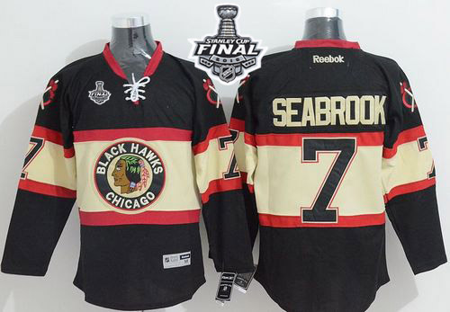 Blackhawks #7 Brent Seabrook Black New Third 2015 Stanley Cup Stitched NHL Jersey