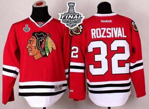 Blackhawks #32 Michal Rozsival Red 2015 Stanley Cup Stitched NHL Jersey