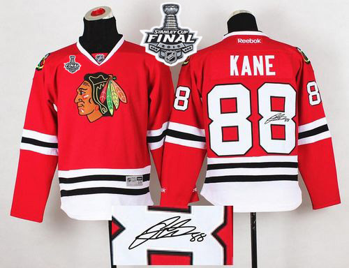Blackhawks #88 Patrick Kane Red Autographed 2015 Stanley Cup Stitched NHL Jersey