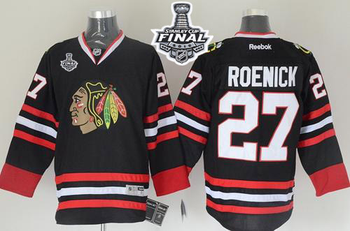 Blackhawks #27Jeremy Roenick Black 2015 Stanley Cup Stitched NHL Jersey