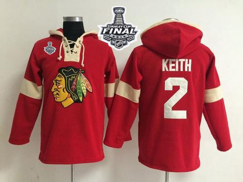 Chicago Blackhawks #2 Duncan Keith Red 2015 Stanley Cup Pullover NHL Hoodie