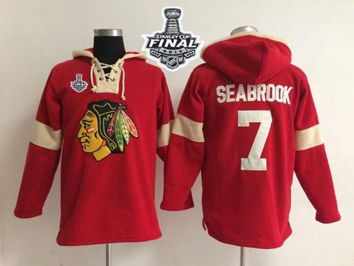Chicago Blackhawks #7 Brent Seabrook Red 2015 Stanley Cup Pullover NHL Hoodie