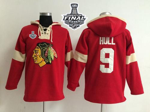 Chicago Blackhawks #9 Bobby Hull Red 2015 Stanley Cup Pullover NHL Hoodie