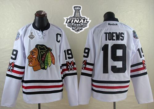 Blackhawks #19 Jonathan Toews White 2015 Winter Classic 2015 Stanley Cup Stitched NHL Jersey