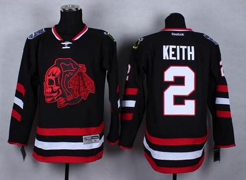 Blackhawks #2 Duncan Keith Black(Red Skull) 2014 Stadium Series Stitched NHL Jersey