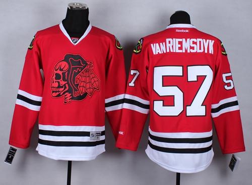 Blackhawks #57 Trevor Van Riemsdyk Red(Red Skull) Stitched NHL Jersey