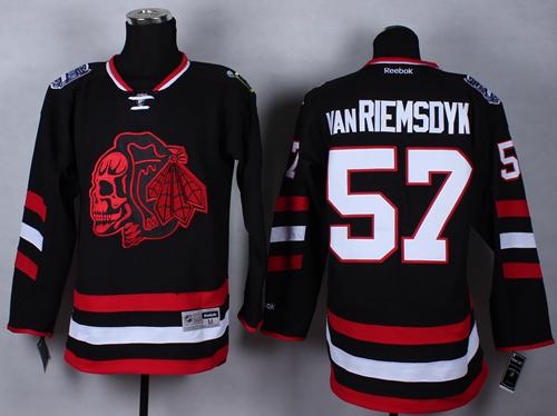 Blackhawks #57 Trevor Van Riemsdyk Black(Red Skull) 2014 Stadium Series Stitched NHL Jersey