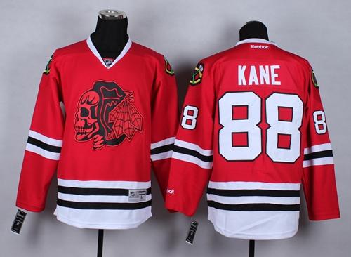 Blackhawks #88 Patrick Kane Red(Red Skull) Stitched NHL Jersey
