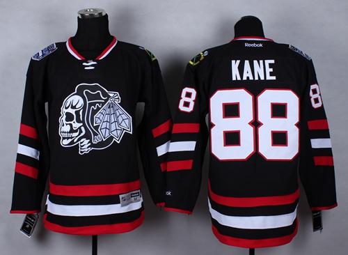 Blackhawks #88 Patrick Kane Black(White Skull) 2014 Stadium Series Stitched NHL Jersey