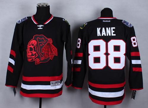 Blackhawks #88 Patrick Kane Black(Red Skull) 2014 Stadium Series Stitched NHL Jersey