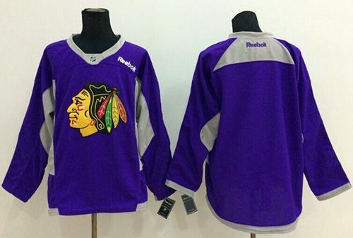 Blackhawks Blank Purple Practice Stitched NHL Jersey