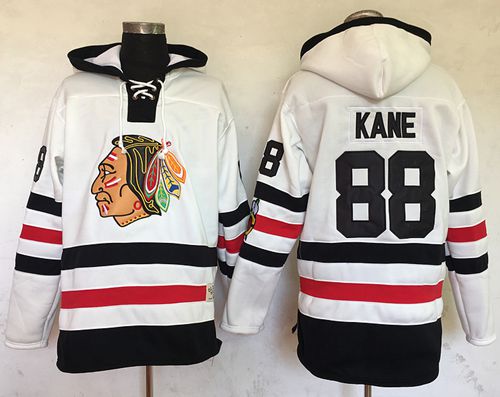 Blackhawks #88 Patrick Kane White Sawyer Hooded Sweatshirt 2017 Winter Classic Stitched NHL Jersey