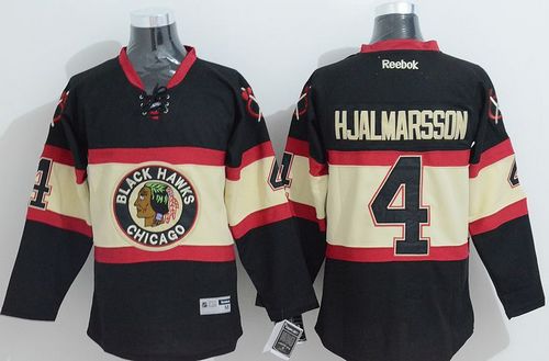 Blackhawks #4 Niklas Hjalmarsson Black New Third Stitched NHL Jersey
