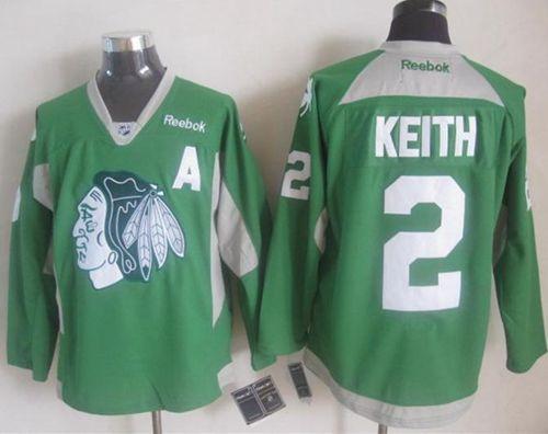 Blackhawks #2 Duncan Keith Green Practice Stitched NHL Jersey