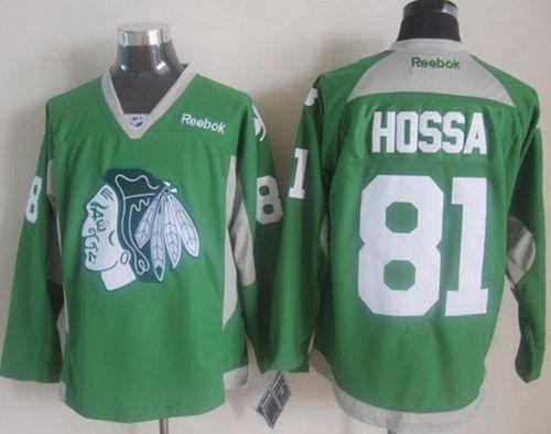 Blackhawks #81 Marian Hossa Green Practice Stitched NHL Jersey
