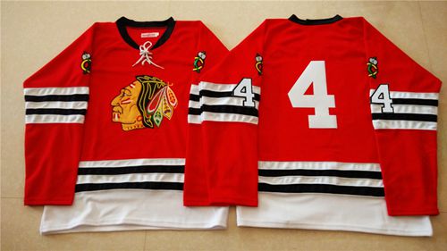 Mitchell And Ness 1960-61 Blackhawks #4 Niklas Hjalmarsson Red Stitched NHL Jersey