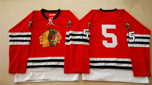 Mitchell And Ness 1960-61 Blackhawks #5 David Rundblad Red Stitched NHL Jersey